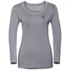 Maillot De Corps Odlo Women BL Top Crew Neck LS Merino 130 Grey Melange