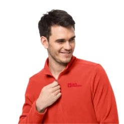 Pull Jack Wolfskin Men Taunus Half Zip Strong Red -Teva Boutique 1709522 2193 m005