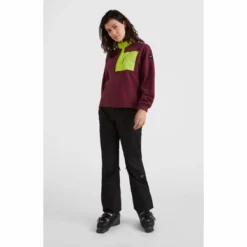 ONeill Pull O'Neill Women Utility Half Zip Fleece Windsor Wine Colour Block -Teva Boutique 3 1350008 43019 04 MODEL
