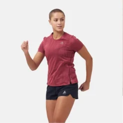 Maillot De Sport Odlo Women Crew Neck S/S Zeroweight Engineered Paradise Pink Melange -Teva Boutique 3 313731 30786