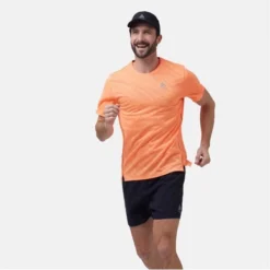 Maillot De Sport Odlo Men Crew Neck S/S Zeroweight Engineered Shocking Orange Melange -Teva Boutique 3 313732 30788