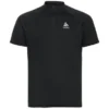 Chemise De Sport Odlo Homme Crew Neck S/S 1/2 Zip Essential Black -Teva Boutique 313802 15000