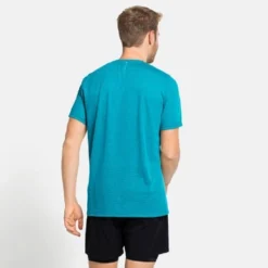 T-Shirt De Sport Odlo Men SS Crew Neck Run Easy Linencool Horizon Blue Melange -Teva Boutique 366848