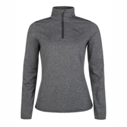 Pull De Ski Protest Women Fabrizom 1/4 Zip Top Dark Grey Melee
