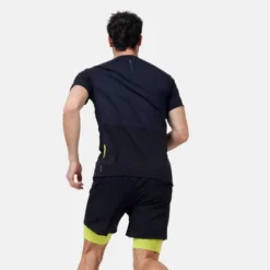 Maillot De Sport Odlo Men Crew Neck S/S 1/2 Zip Axalp Training Black Evening Primrose -Teva Boutique 4 313902 60259 2