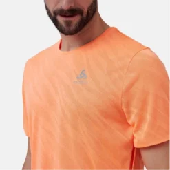 Maillot De Sport Odlo Men Crew Neck S/S Zeroweight Engineered Shocking Orange Melange -Teva Boutique 6 313732 30788 5