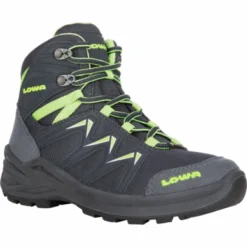 Chaussures De Randonnée Lowa Junior Innox Pro GTX Mid Steelblue Lime -Teva Boutique 640116 9701 innox pro gtx mid junior 2022 outer rotated 1