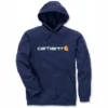 Pull Carhartt Men Signature Logo Hooded Sweatshirt New Navy -Teva Boutique EU 100074 472 F