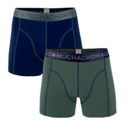 Boxers Muchachomalo Men Solid Navy Green (Lot De 2)