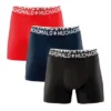 Boxer Muchachomalo Men Solid Black Red (Lot De 3) -Teva Boutique MUCHACHOMALO 1132COTTON05 5883