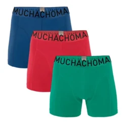 Boxer Muchachomalo Men Solid Petrol Red Blue (Lot De 3)