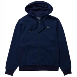 Sweat Lacoste Men SH9676 Sport Hooded Mesh Navy Blue