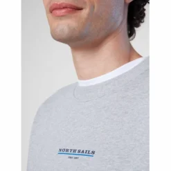 Pull North Sails Men Crewneck Sweatshirt With Graphic Grey Melange -Teva Boutique hi res 691069 0926 det2 750x