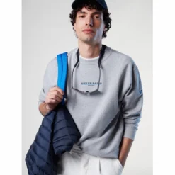 Pull North Sails Men Crewneck Sweatshirt With Graphic Grey Melange -Teva Boutique hi res 691069 0926 msfront2 750x